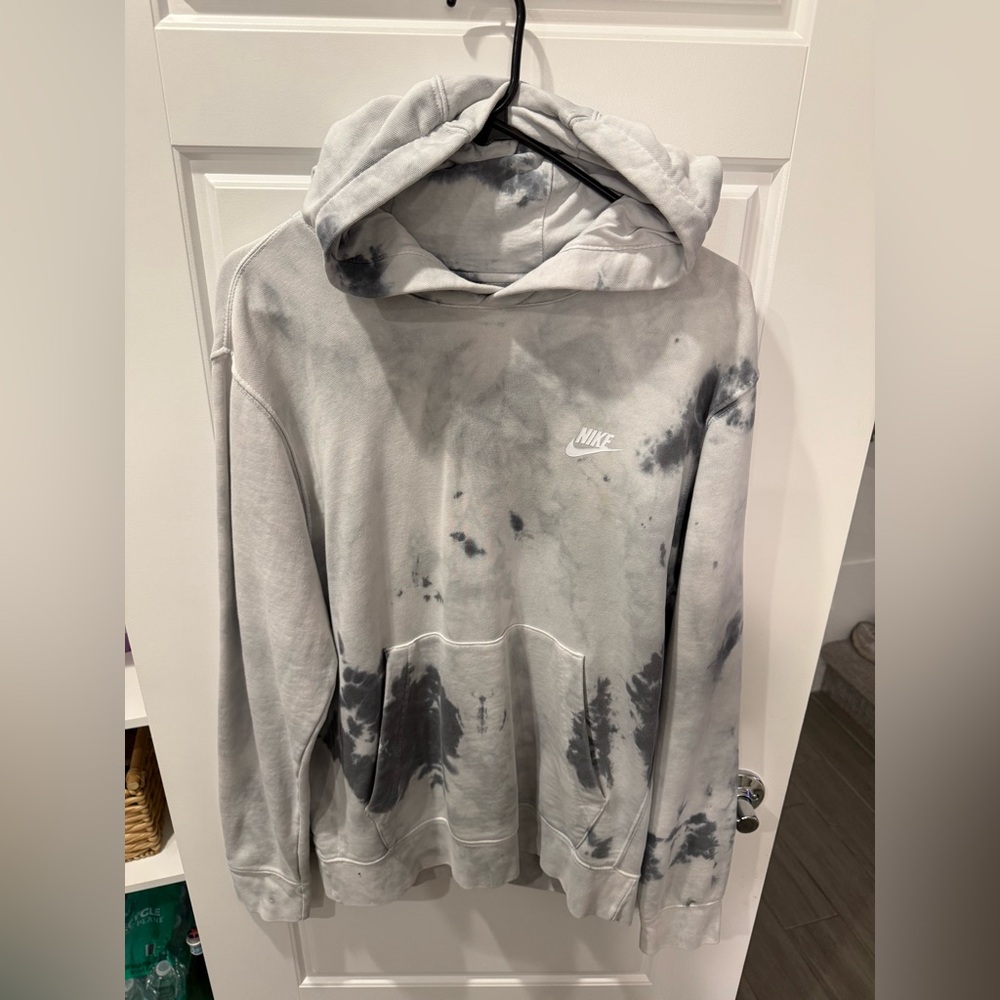 Nike White and Gray Hoodie